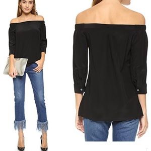 Theory Joscia Silk Off-Shoulder Blouse M (HP)